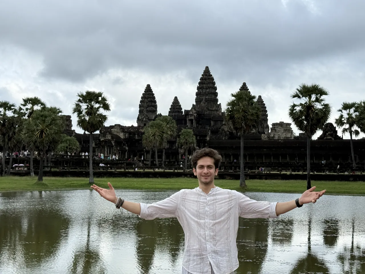 Monil in front of Angkor Wat, Cambodia